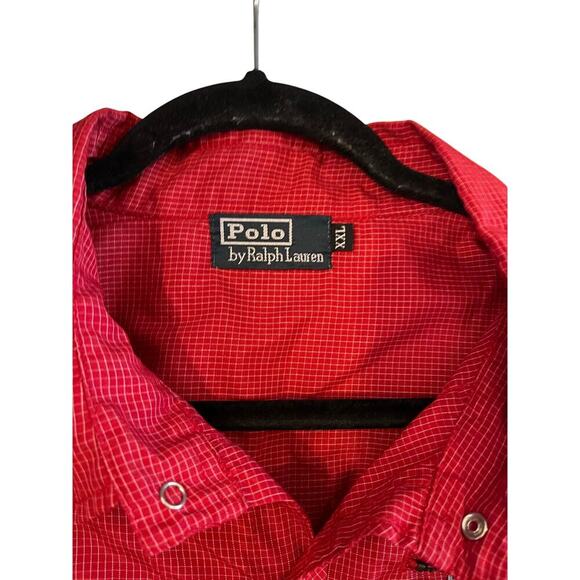 Rare VTG Polo Ralph Lauren Men’s Pearl Snap Long Sleeve Shirt Red Checkered - Picture 5 of 5